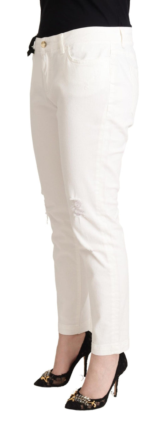 Dolce & Gabbana Elegant White Skinny Denim Jeans