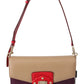 Dolce & Gabbana Purple Beige Red Leather Crossbody Purse Bag