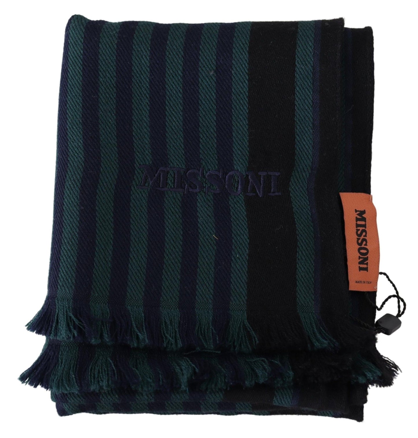 Missoni Multicolor Striped Wool Unisex Neck Wrap Shawl