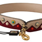 Dolce & Gabbana Beige Red Handbag Accessory Leather Shoulder Strap