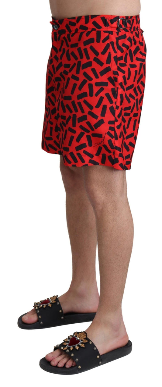 Dolce & Gabbana Chic Red Swim Trunks Boxer Shorts