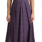 Dolce & Gabbana Elegant Sleeveless A-Line Purple Stripe Dress