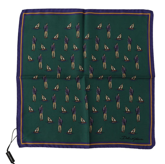 Dolce & Gabbana Elegant Green Silk Men's Square Scarf