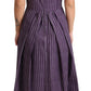 Dolce & Gabbana Elegant Sleeveless A-Line Purple Stripe Dress