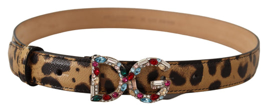 Dolce & Gabbana Elegant Crystal-Embellished Leopard Belt