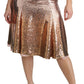 Dolce & Gabbana Gold Sequined High Waist Skirt