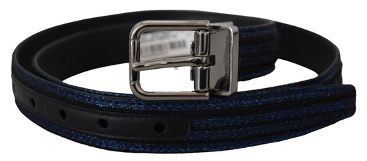 Dolce & Gabbana Elegant Blue Jacquard Leather Belt