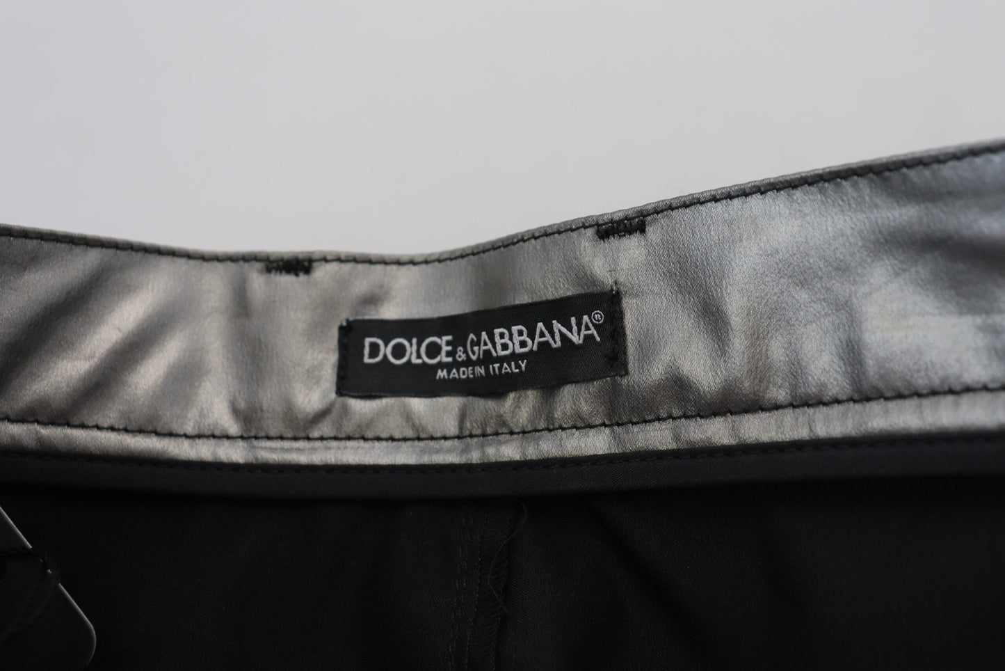 Dolce & Gabbana Elegant High Waist Skinny Pants in Silver
