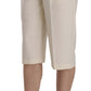 Silvian Heach Elegant Straight Cropped Pants in Cream