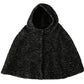 Dolce & Gabbana Gray Tweet Wool Shoulder Hat Hooded Scarf