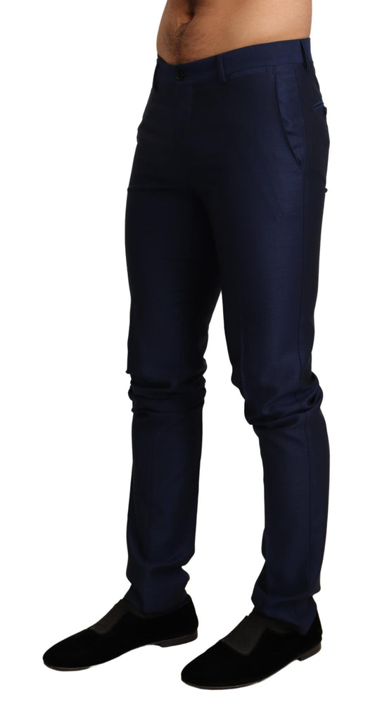 Dolce & Gabbana Elegant Navy Slim Fit Men's Wool Trousers