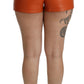 Dolce & Gabbana Chic Orange Leather High Waist Hot Pants