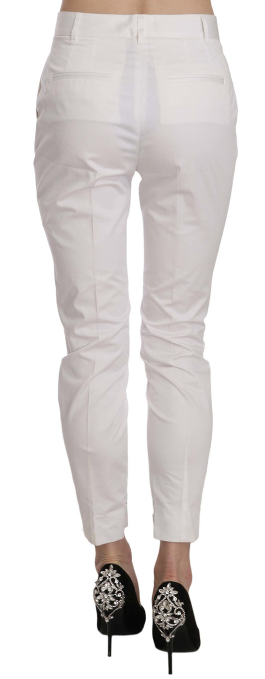 Dolce & Gabbana Elegant White Cotton Blend Trousers