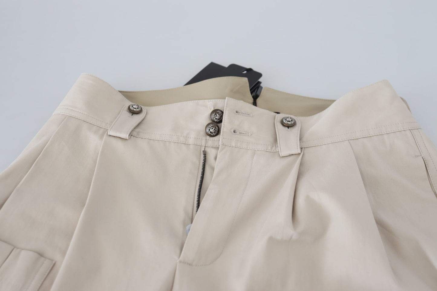 Dolce & Gabbana Chic Beige Cotton Trousers for Elegant Comfort