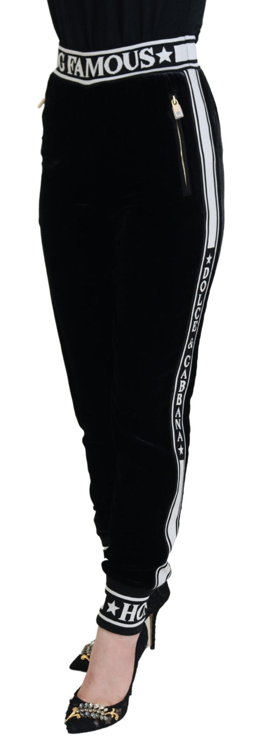 Dolce & Gabbana Elegant Velvet Pants - Timeless Black Luxury