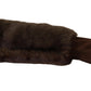 Dolce & Gabbana Elegant Brown Fur & Leather Elbow-Length Gloves