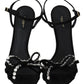 Dolce & Gabbana Elegant Suede High Sandals with Crystal Bows