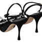 Dolce & Gabbana Elegant Suede High Sandals with Crystal Bows