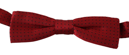 Dolce & Gabbana Elegant Red Dotted Silk Bow Tie