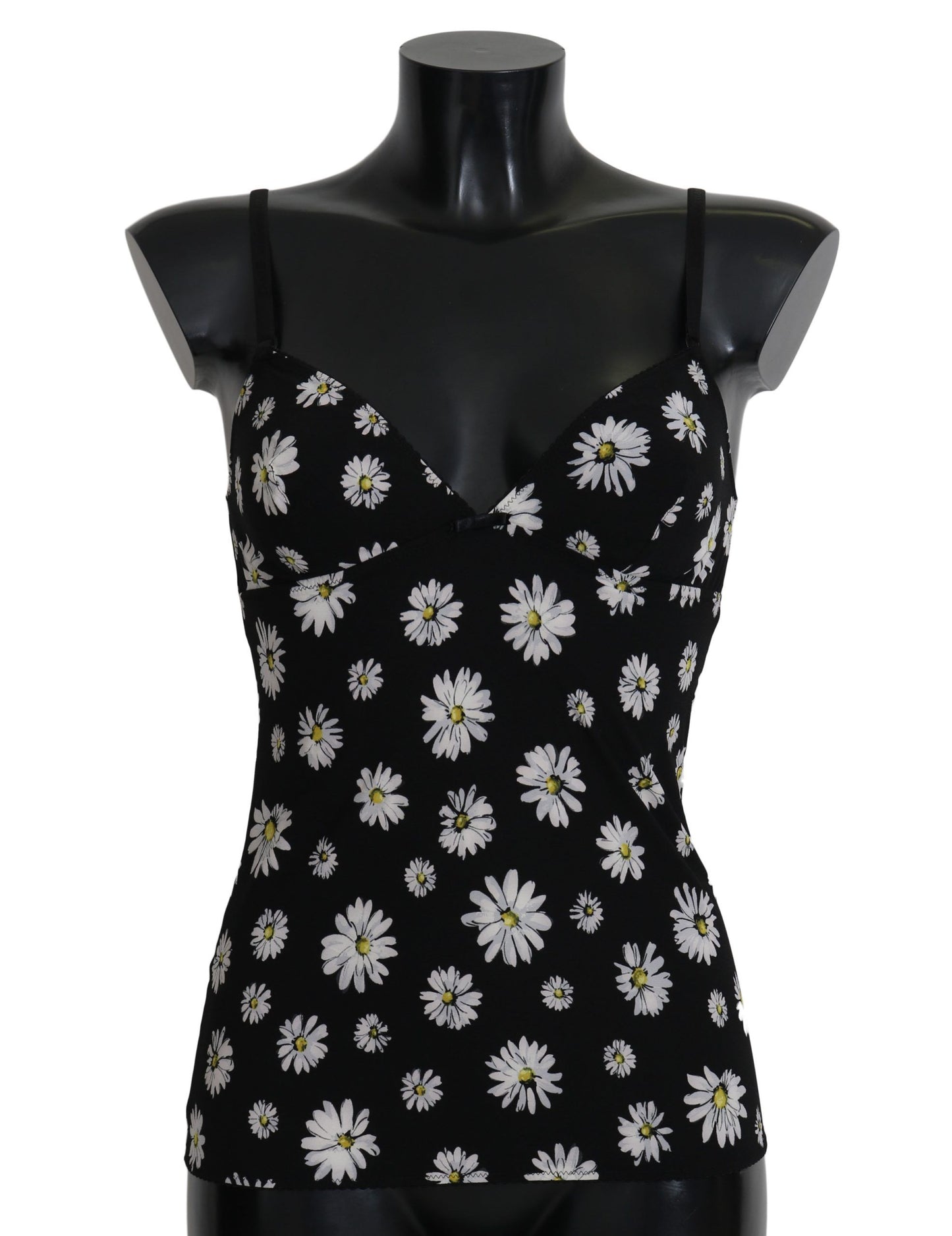 Dolce & Gabbana Black Daisy Print Dress Lingerie Chemisole
