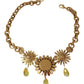 Dolce & Gabbana Elegant Gold Floral Crystal Statement Necklace