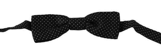 Dolce & Gabbana Elegant Black Polka Dot Silk Bow Tie