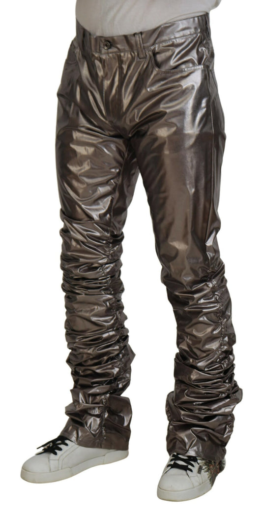 Dolce & Gabbana Metallic Silver Casual Pants
