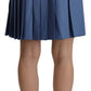 Dolce & Gabbana Elegant Pleated A-Line Mini Skirt with Bird Appliques