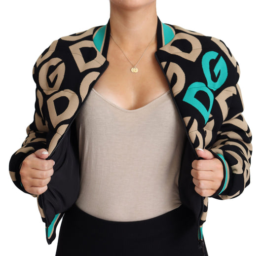 Dolce & Gabbana Chic Multicolor Quilted Bomber Jacket