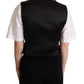 Dolce & Gabbana Elegant Black Velvet Sleeveless Waistcoat