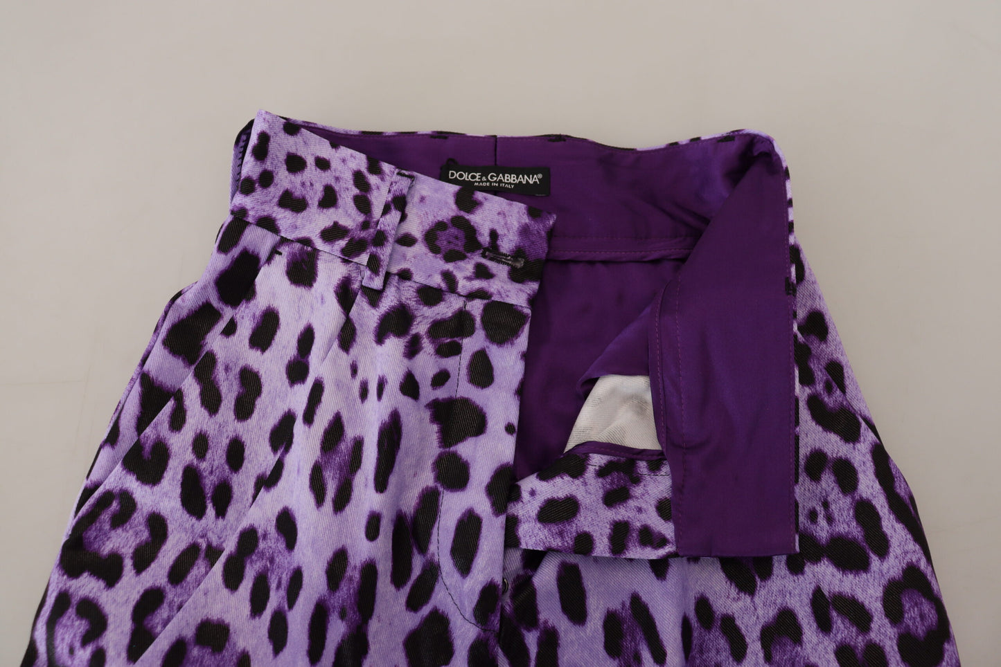 Dolce & Gabbana Elegant High Waist Straight Purple Pants