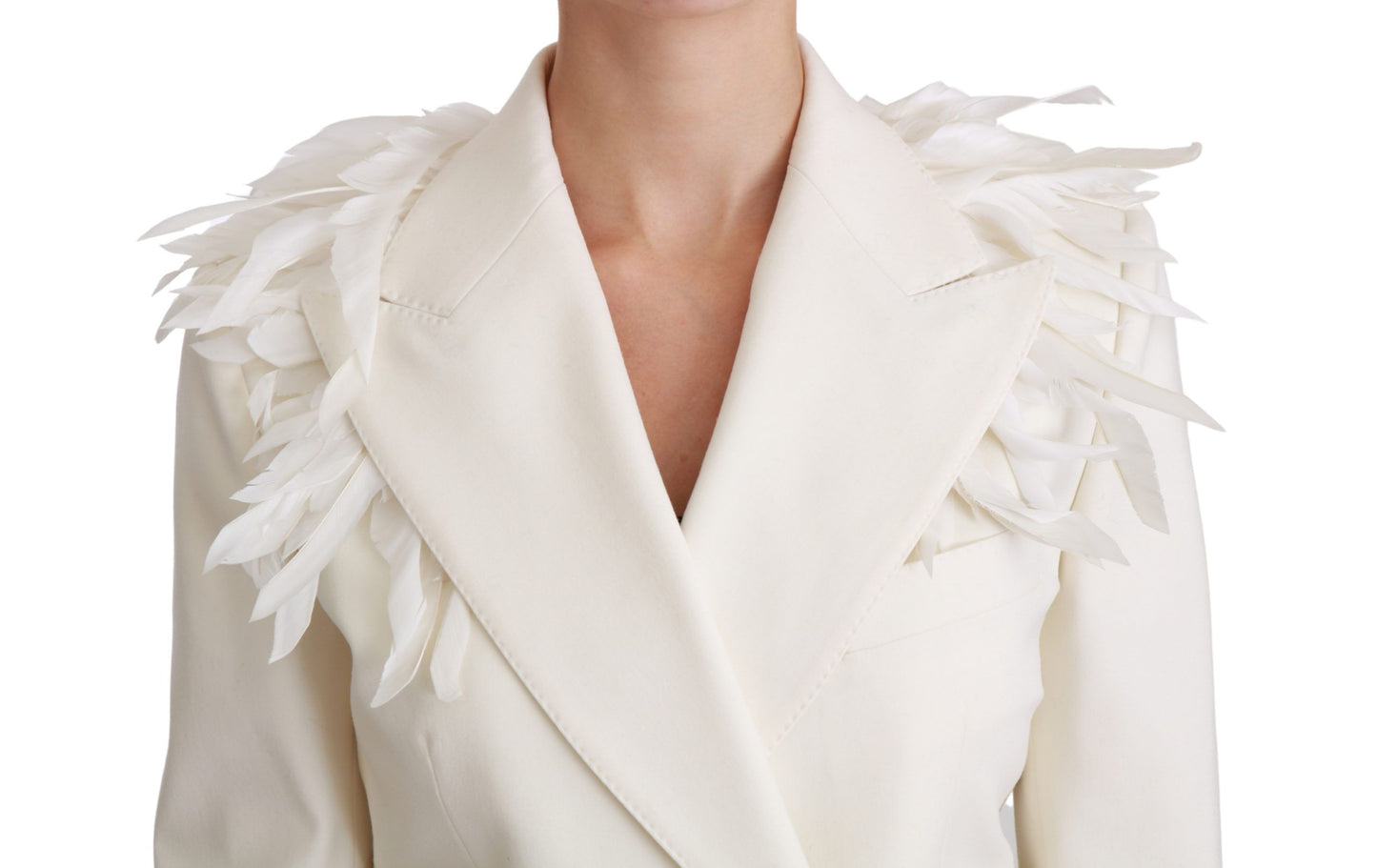 Dolce & Gabbana Elegant White Double Breasted Blazer Jacket