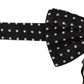 Dolce & Gabbana Elegant Black and White Polka Dot Silk Bow Tie
