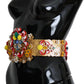 Dolce & Gabbana multicolor Embellished Floral Crystal Wide Waist Belt