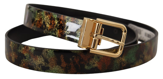 Dolce & Gabbana Elegant Leather Belt with Bronze Buckle