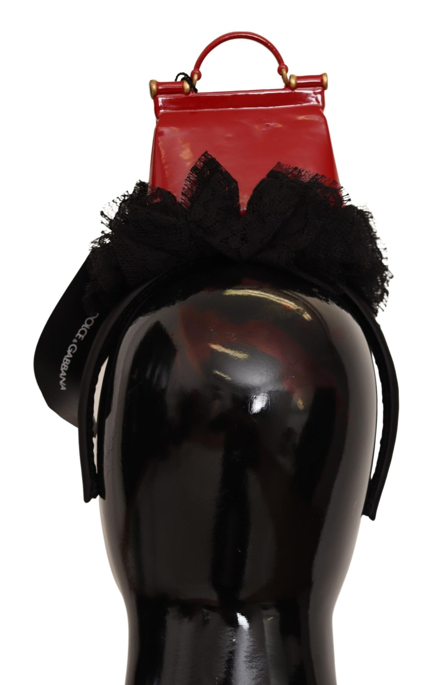 Dolce & Gabbana Black Cotton Red Hat Sicily Bag Headband Diadem