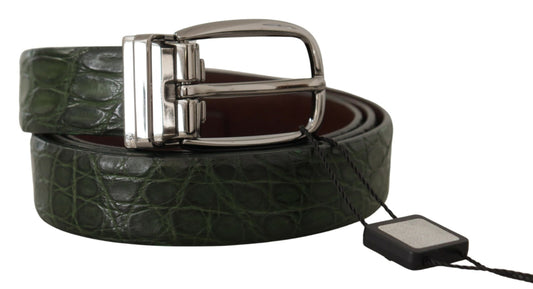 Dolce & Gabbana Elegant Italian Leather Crocodile Belt