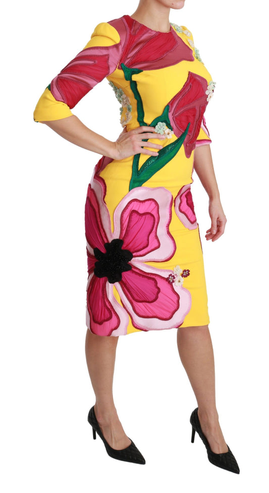 Dolce & Gabbana Sunshine Bloom Sheath Knee-Length Dress