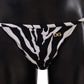 Dolce & Gabbana Zebra Print Chic Drawstring Bikini Bottom