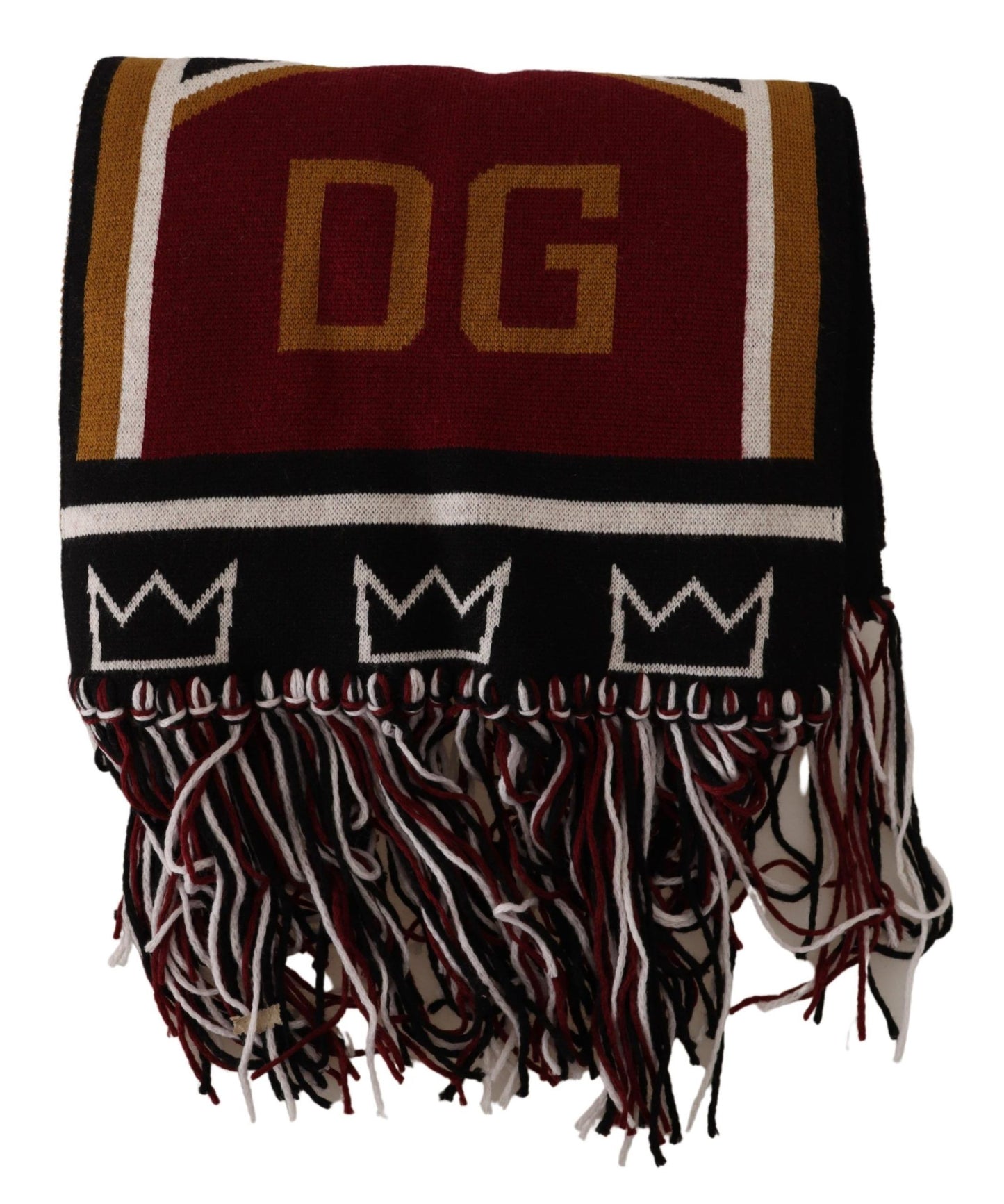 Dolce & Gabbana Multicolor Wool Knit DG King Shawl Wrap Scarf