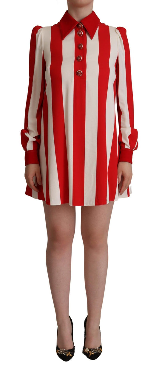 Dolce & Gabbana Elegant Striped Shirt Mini Dress