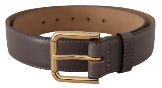 Dolce & Gabbana Elegant Engraved Buckle Leather Belt