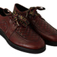Dolce & Gabbana Elegant Bordeaux Derby Leather Shoes