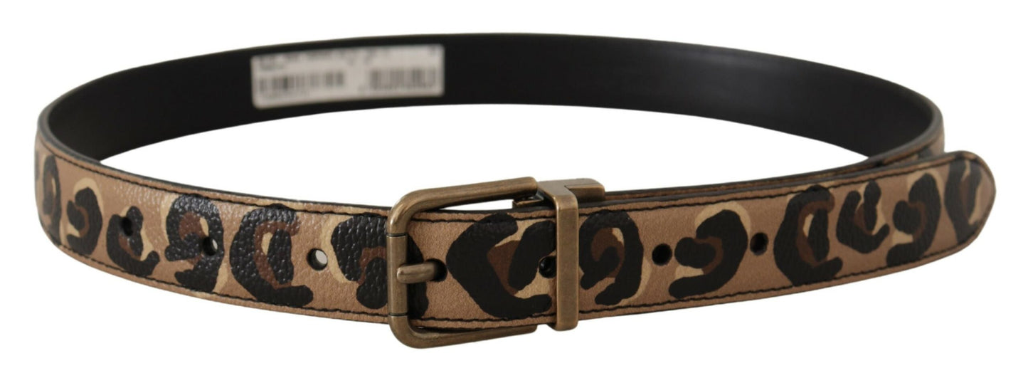 Dolce & Gabbana Chic Engraved Logo Leather Belt