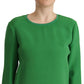Armani Elegant Silk Long Sleeve Sweater in Lush Green