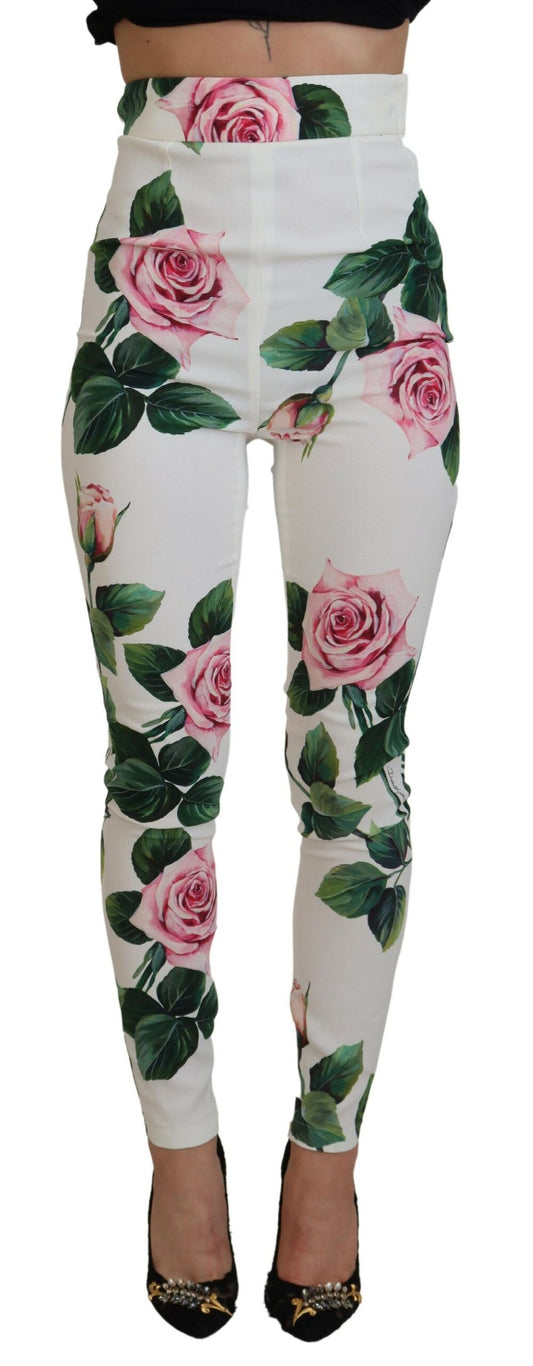 Dolce & Gabbana Elegant High Waist Floral Trousers