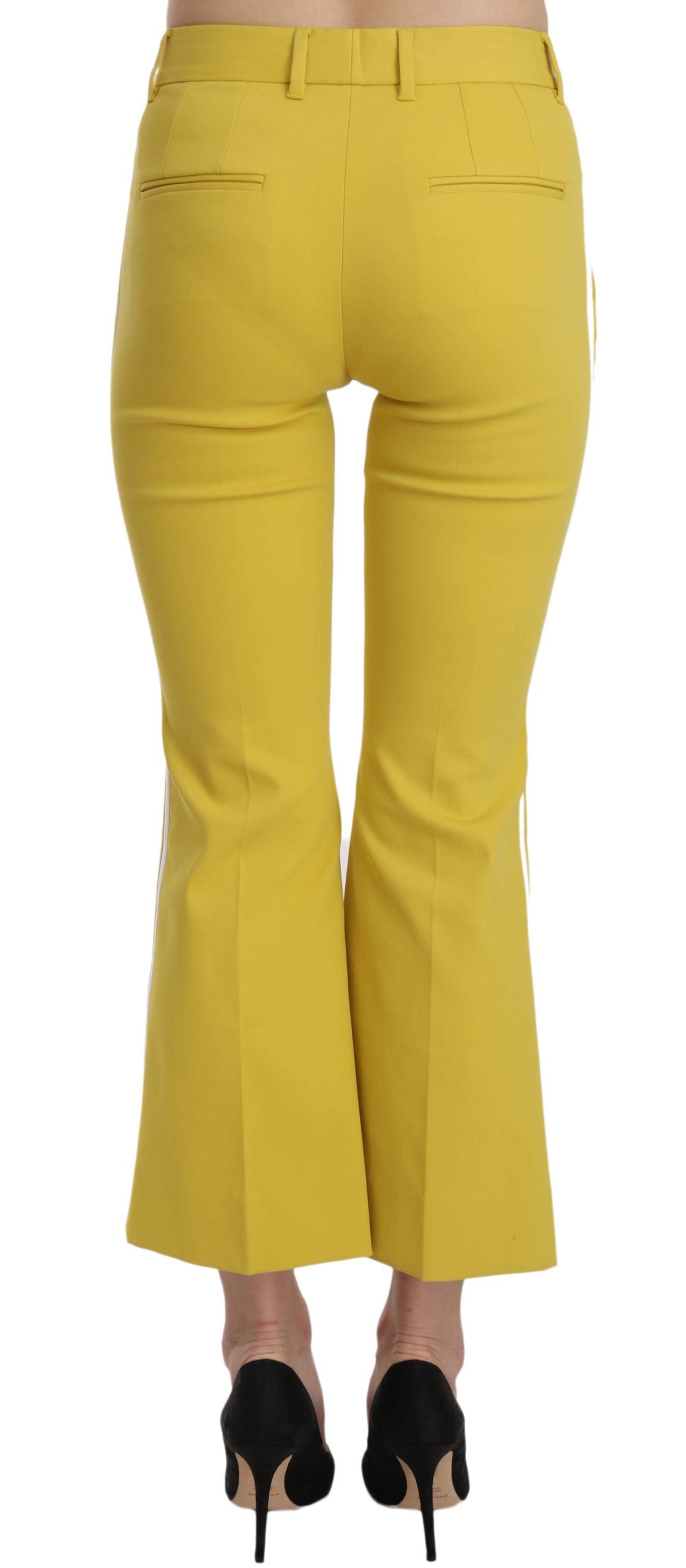 Dolce & Gabbana Chic Yellow Flare Pants for Elegant Evenings