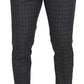 Dolce & Gabbana Grey Cotton Checkered Chino Pants