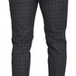 Dolce & Gabbana Grey Cotton Checkered Chino Pants