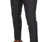 Dolce & Gabbana Grey Cotton Checkered Chino Pants